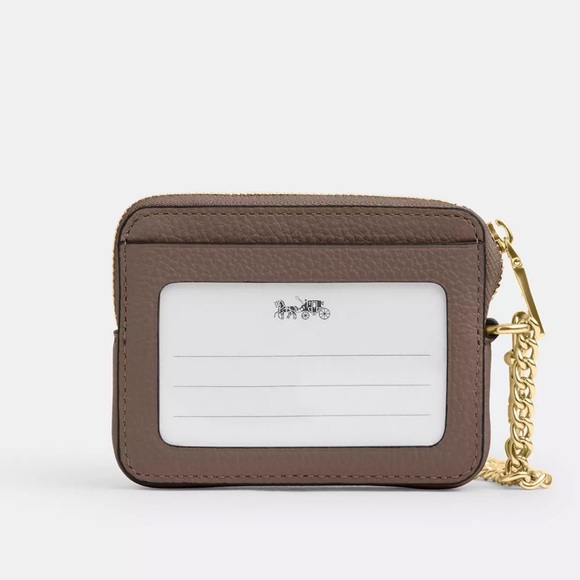 Coach Zip Card Case in Dark Stone - Picture 2 of 5